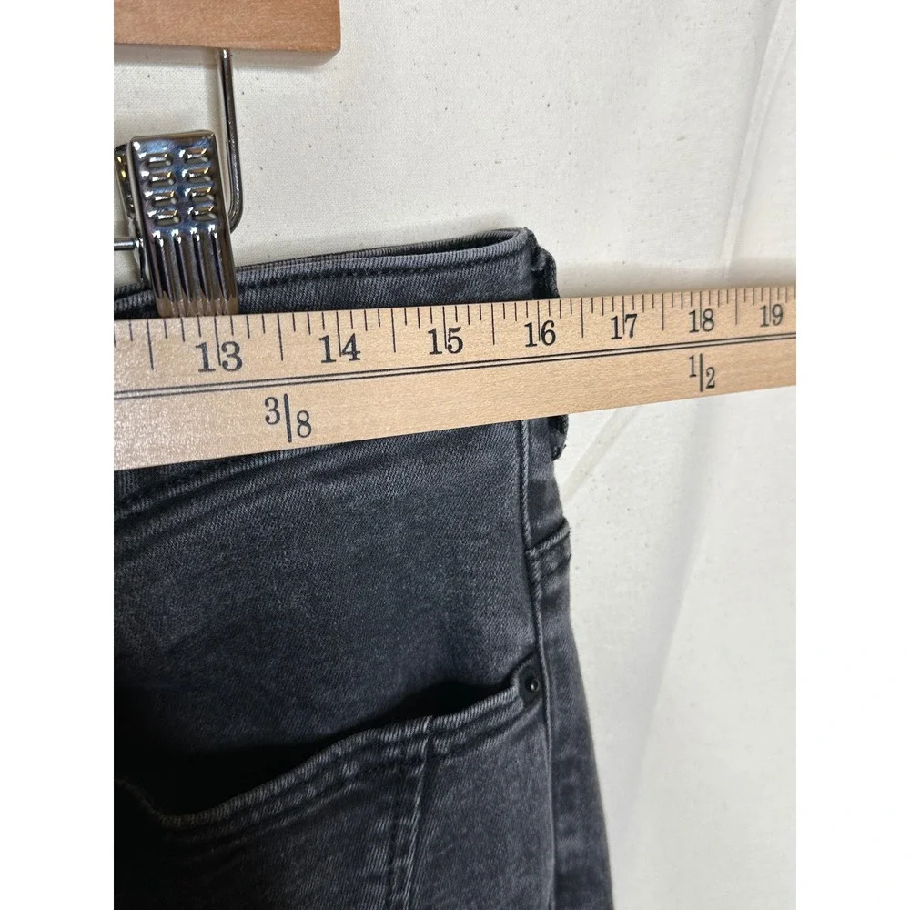 Pacsun Mens Stacked Skinny Jeans Black Denim Size 32X32 Tapered Leg Distressed